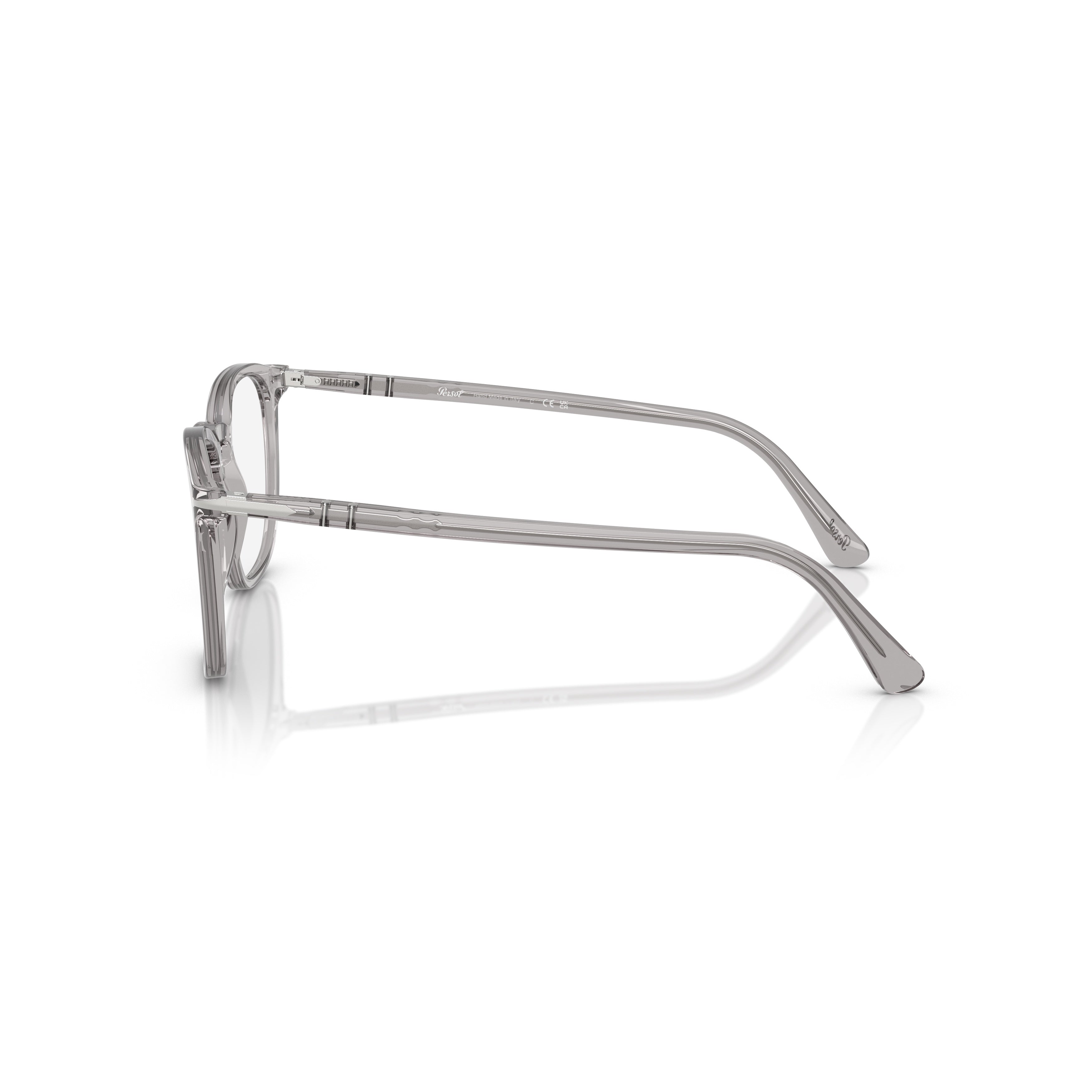 0po3318v Translucent Grey Acetate Eyeglasses with Keyhole Bridge