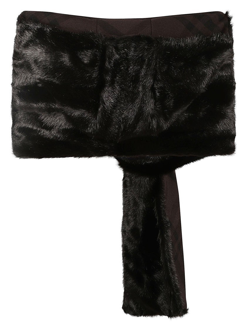 Faux Fur Black Scarf