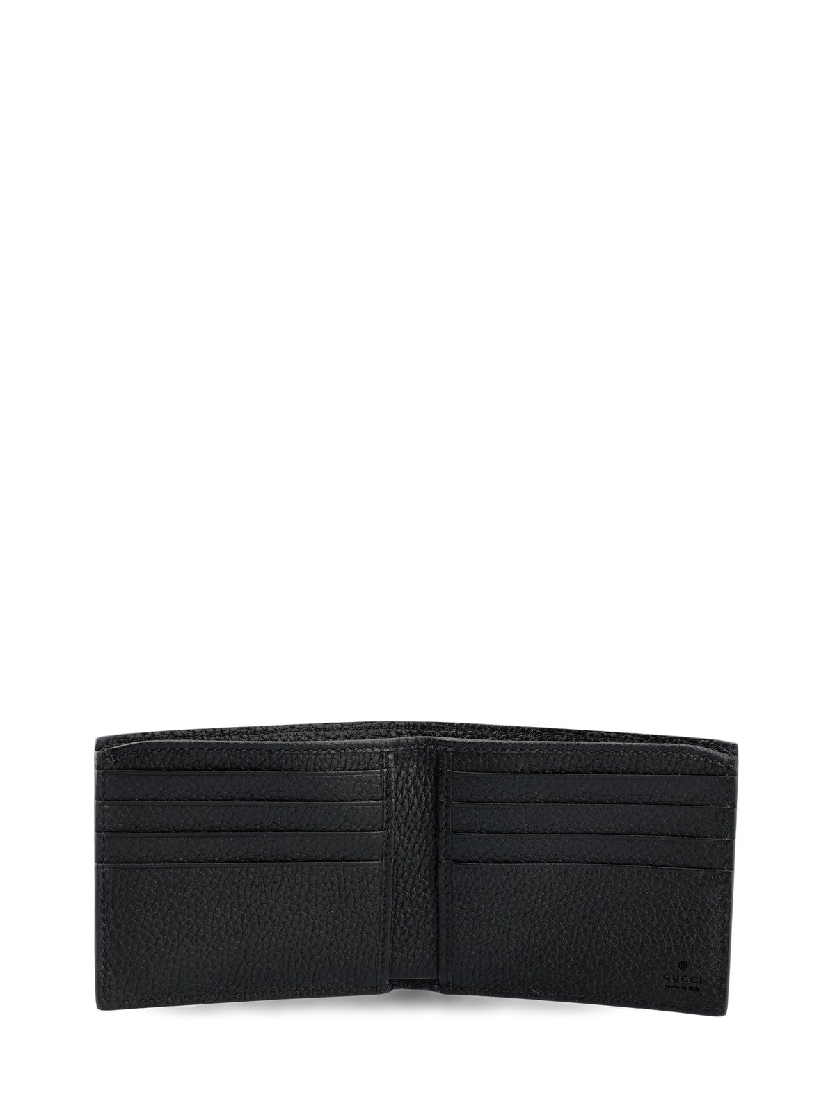 Textured Leather Wallet with Embossed Interlocking Pattern