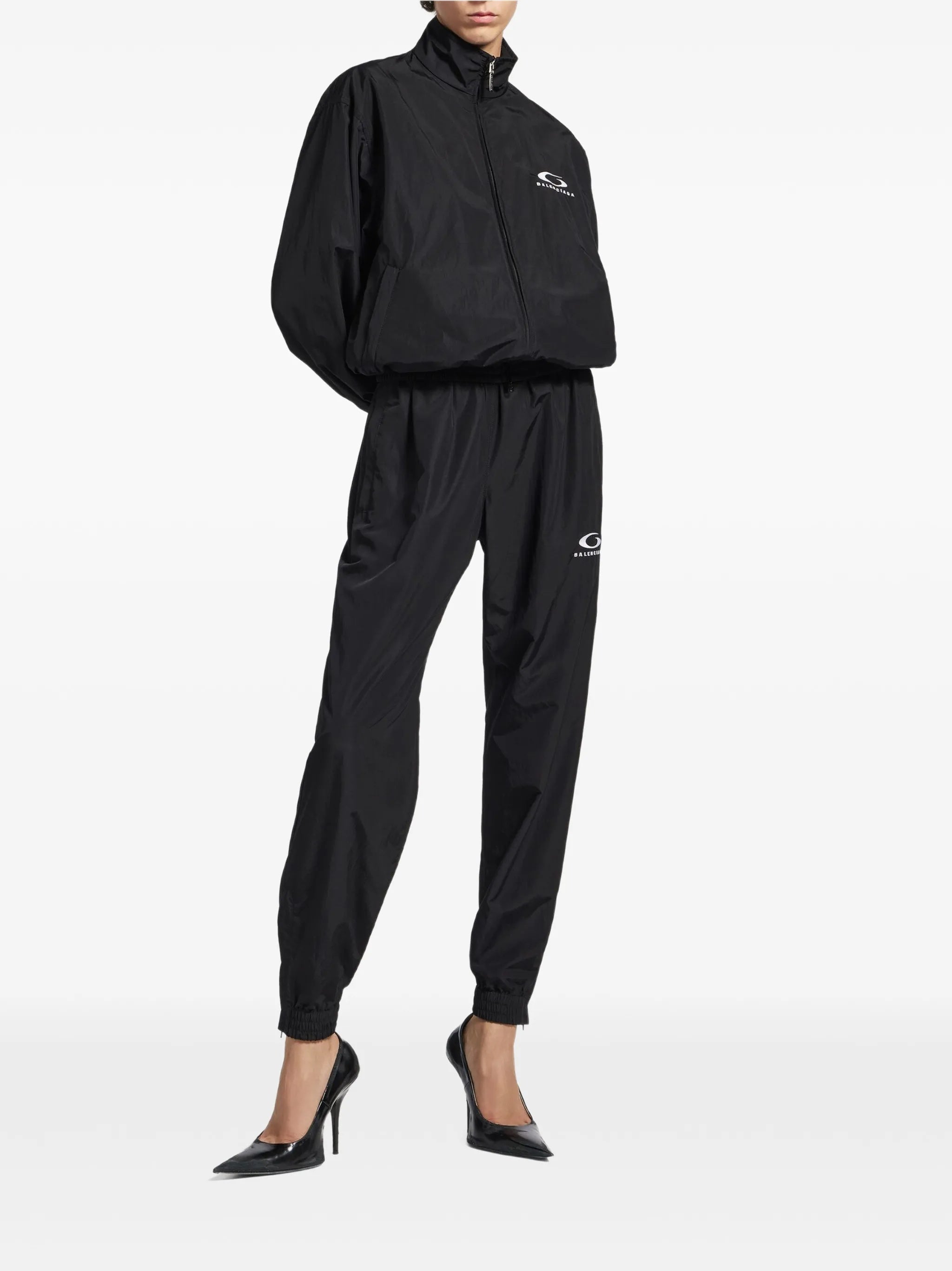 Black Tracksuit Cropped Boxy Jacket