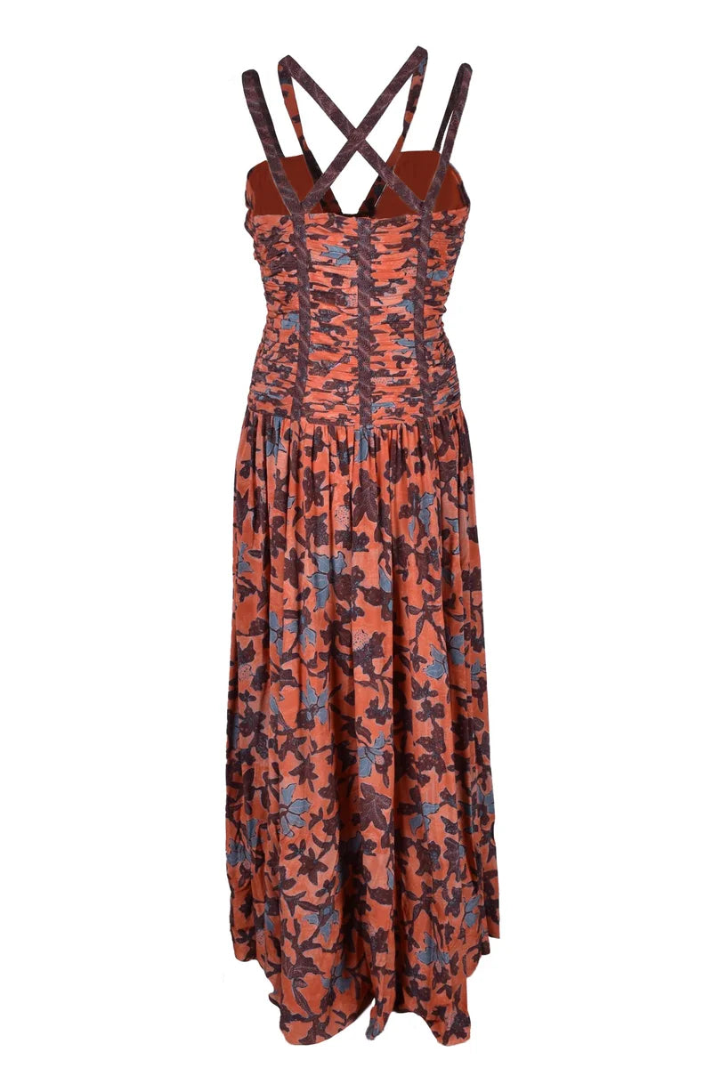 Brown/Orange Silk Dress's