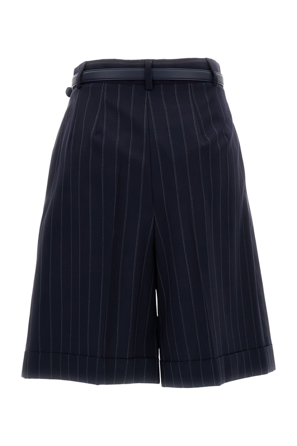 Blue Pinstriped Ere Wool Bermuda Shorts