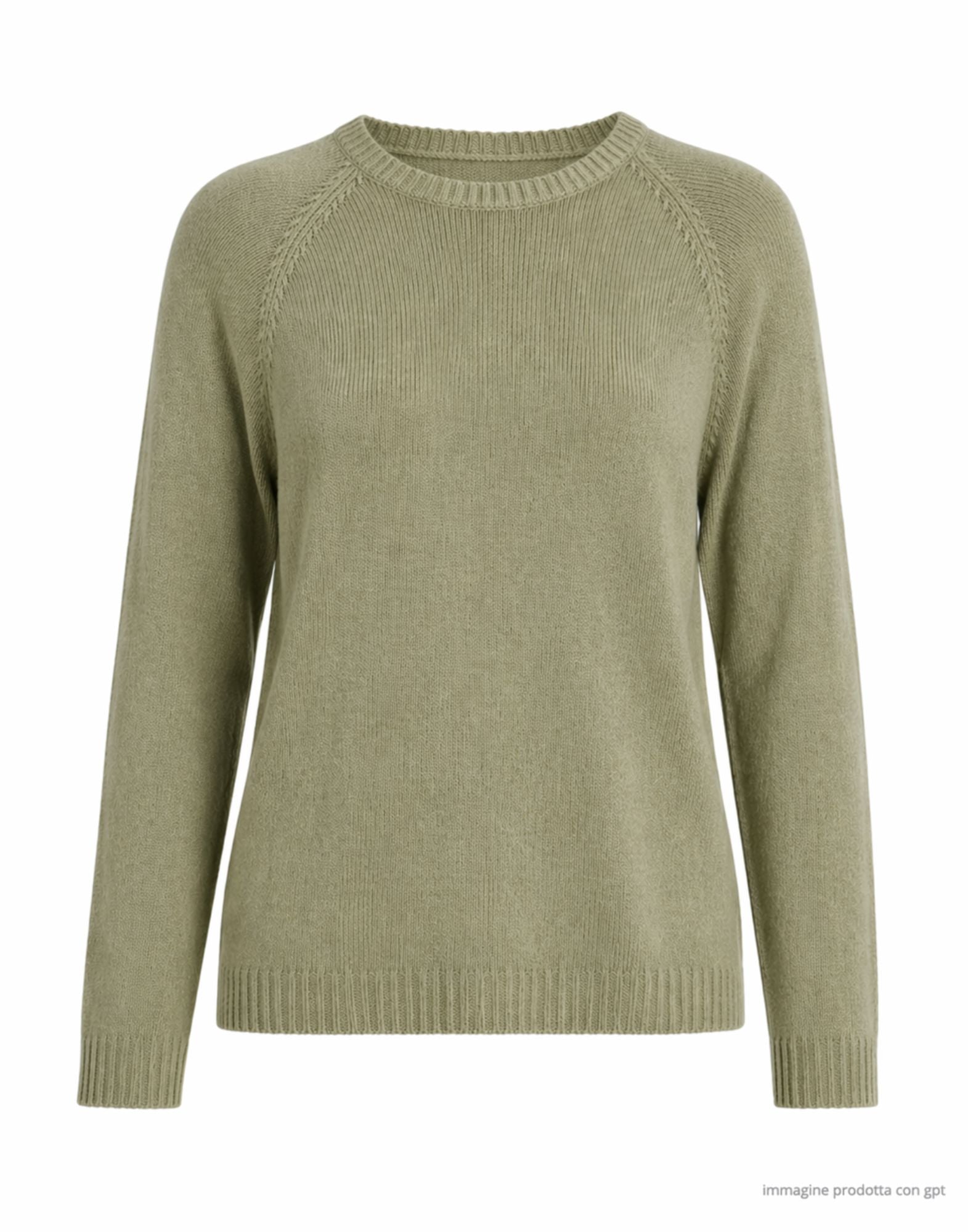 Olive Raglan Sleeve Hemp Knit Top