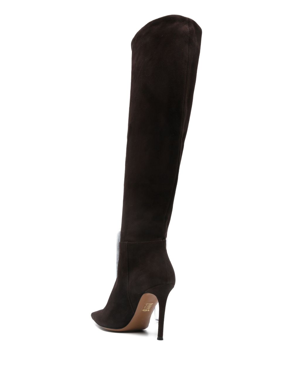 Brown Suede High-Heel Boots