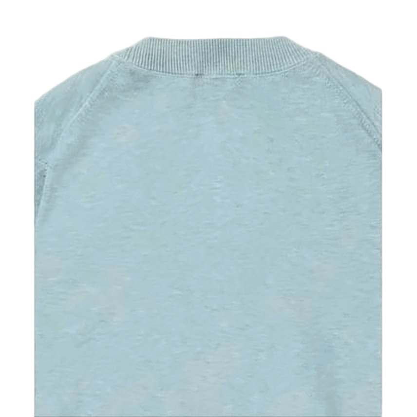 Light Blue Knit Cardigan with V-Neckline