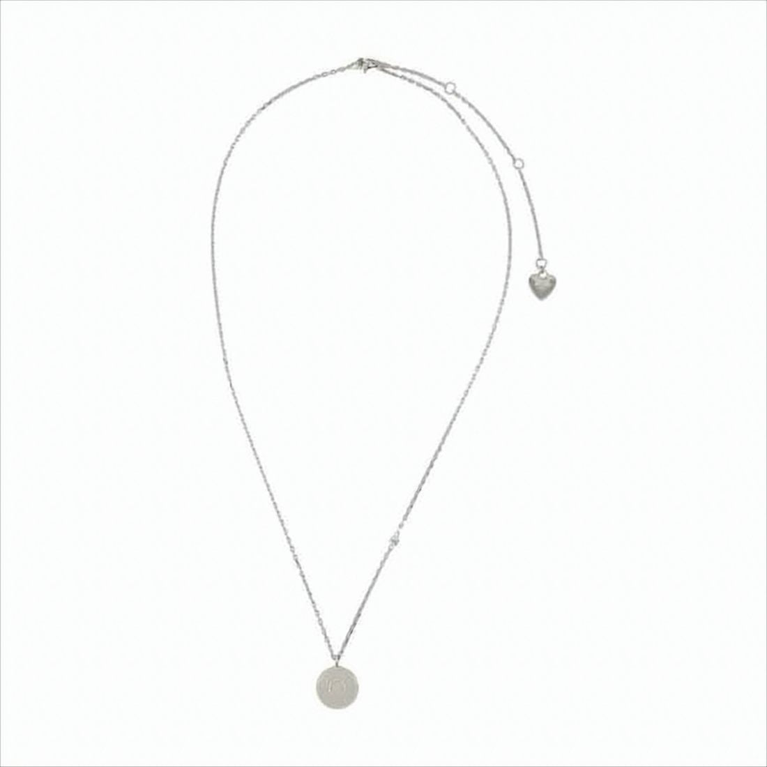 Semi-Matte Silver Necklace with Engraved Pendant