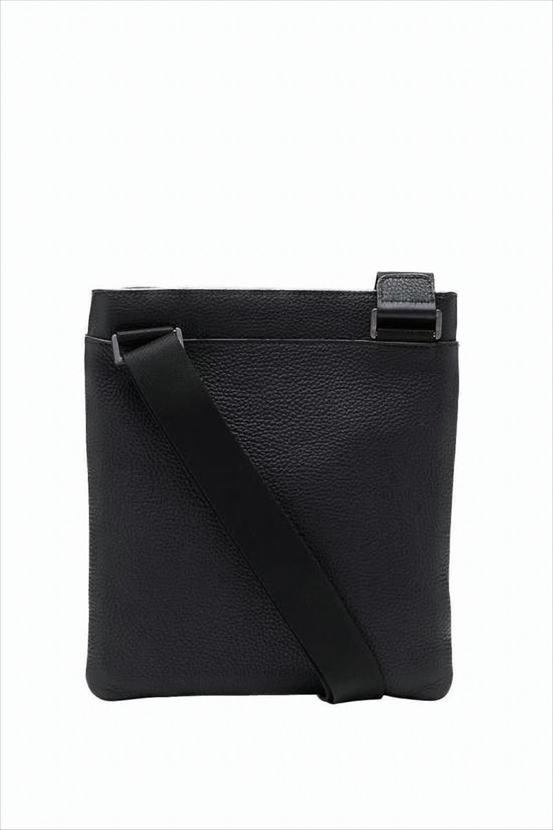 Torebka crossbody ze skóry bydlęcej teksturowanej