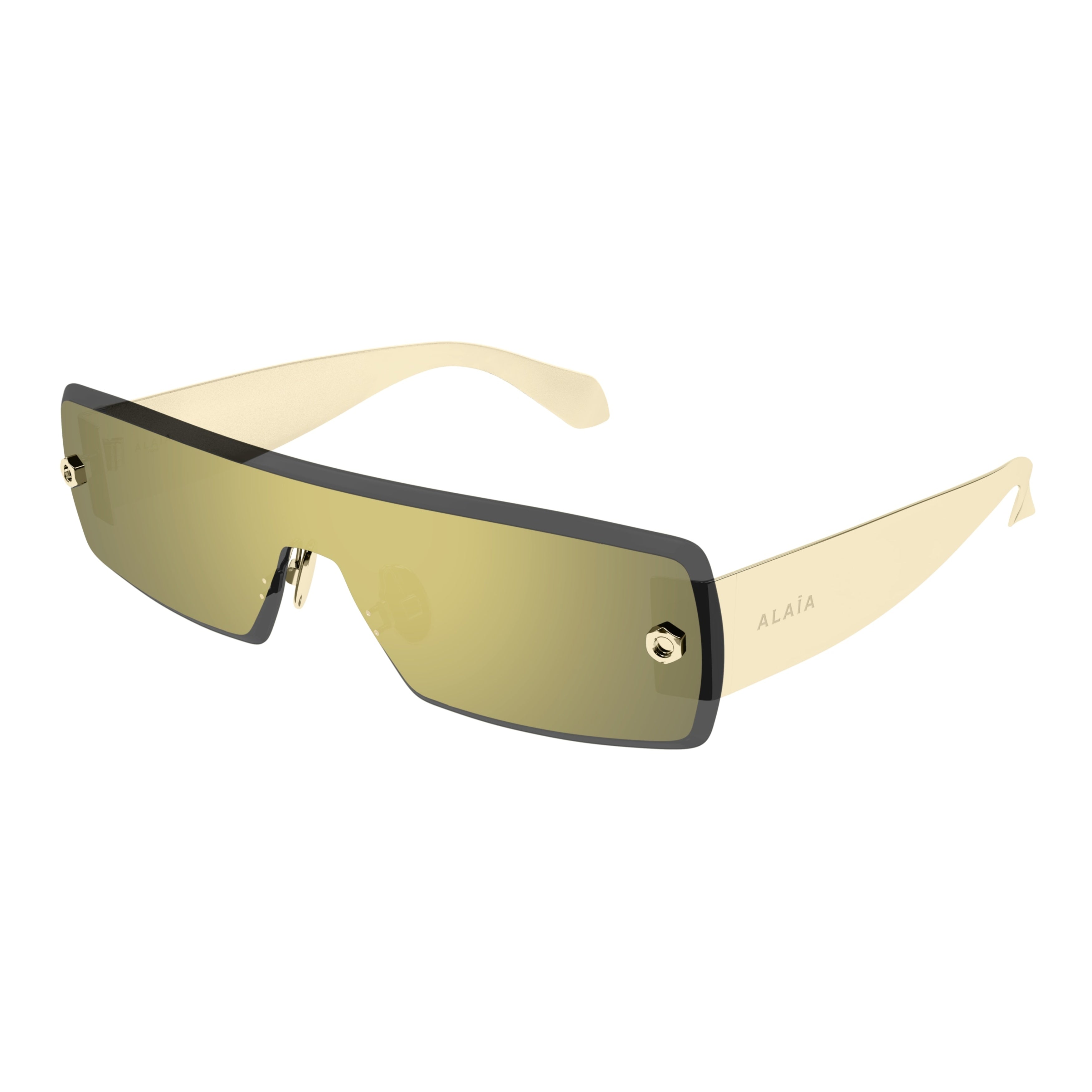 Aa0083s Rectangular Shield Sunglasses with Translucent Temples