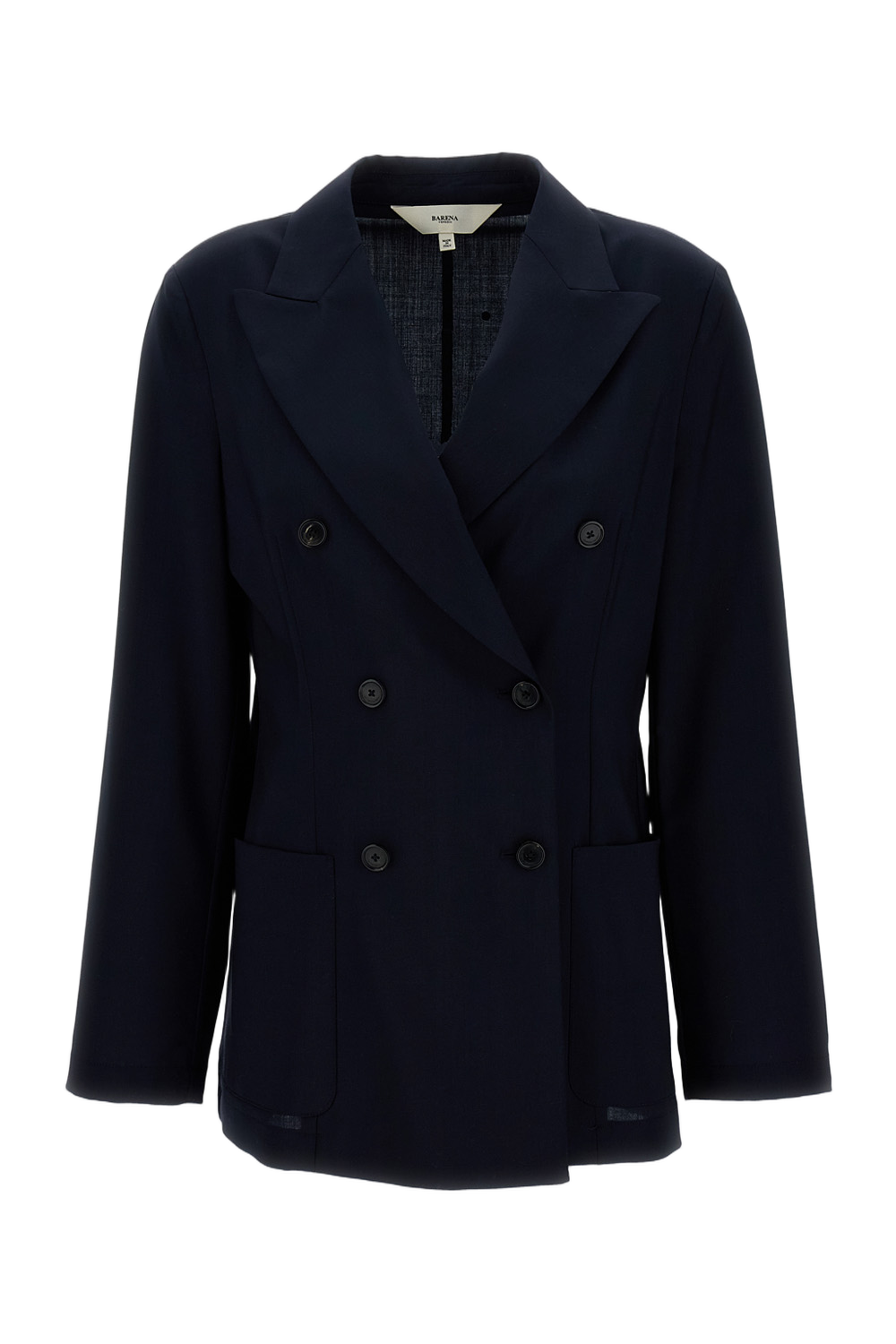 Tailored Double-Breasted Blazer with Front Button Fastening