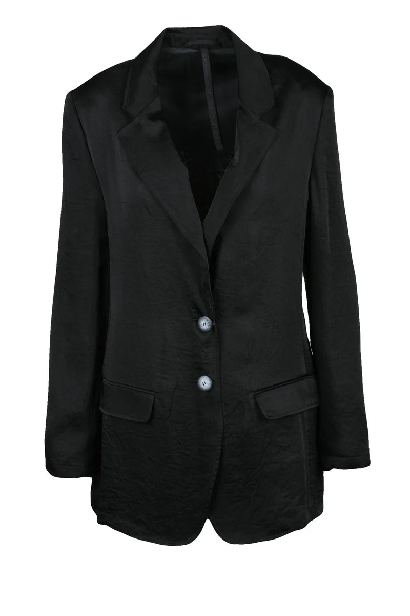 Seltz Blazer Jacket Satin - Black
