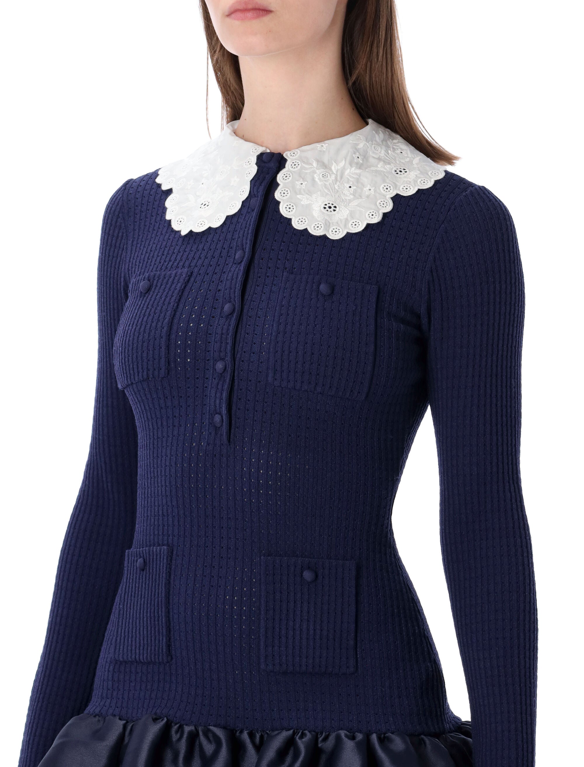 Knit And Taffeta Mini Dress