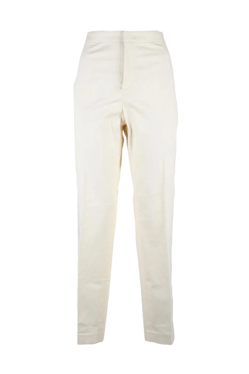 Cream Straight Leg Trousers
