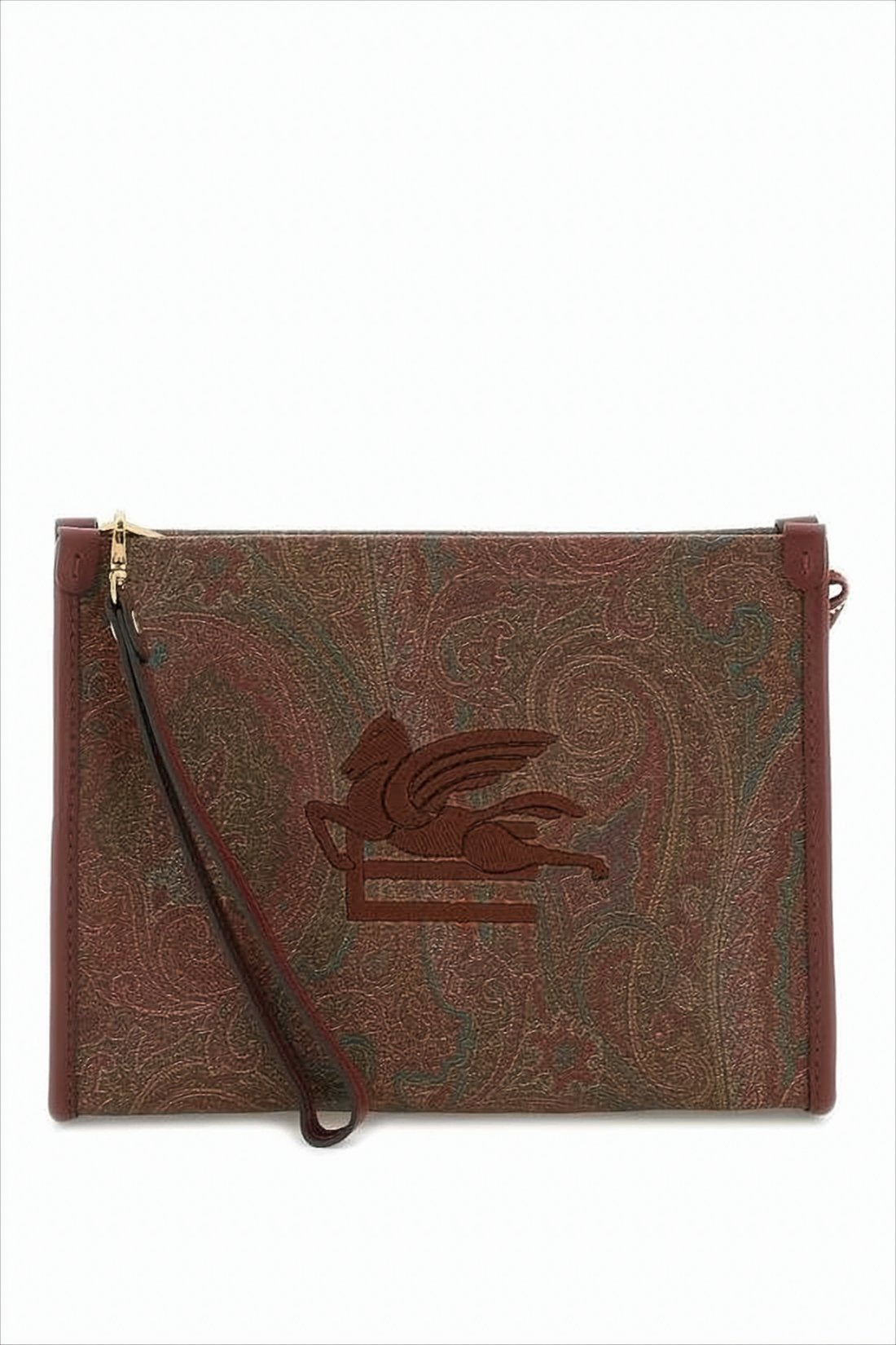 Rectangular Clutch with Paisley Pattern