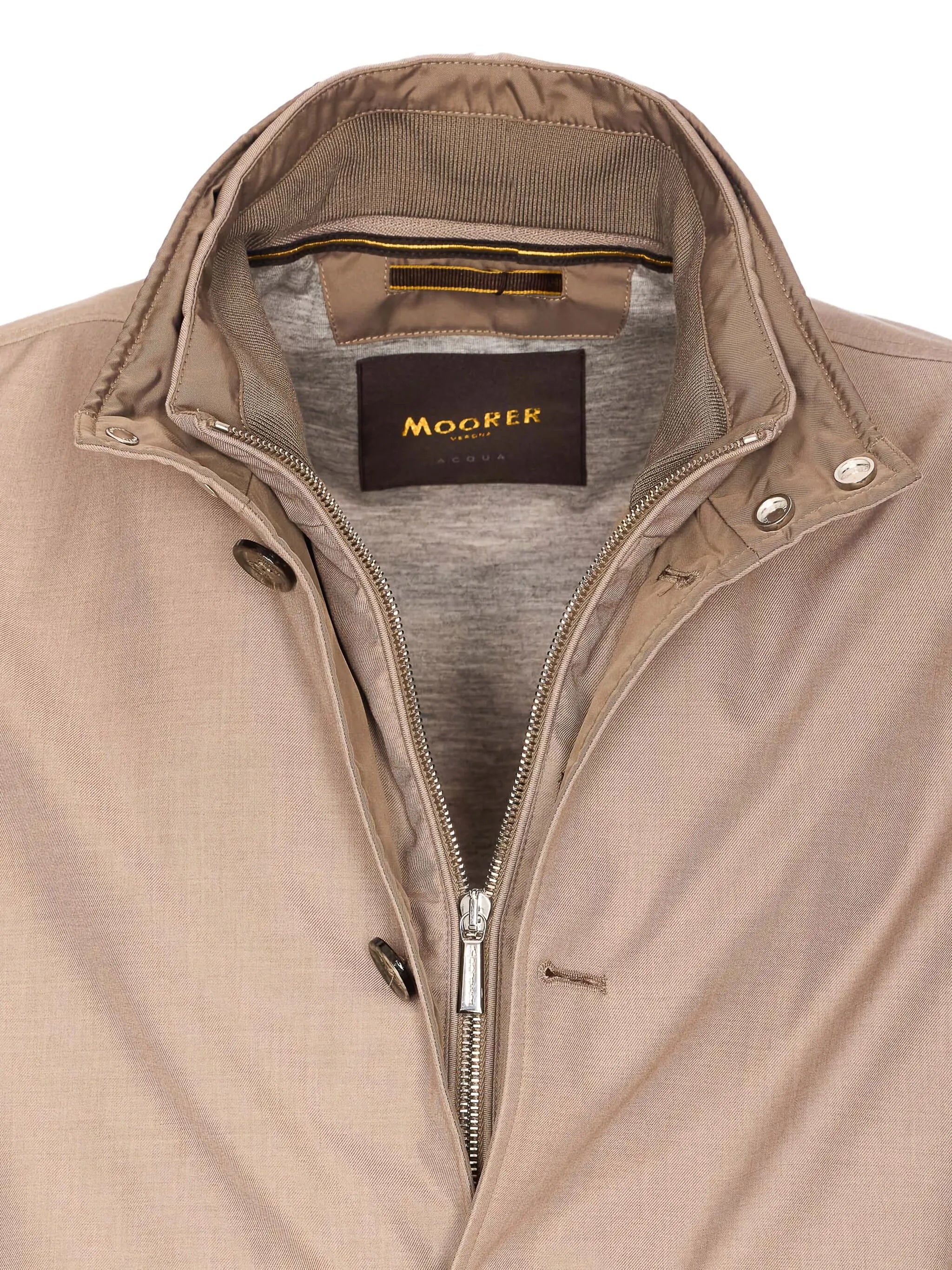 Neutral Structured Casual Jacket With High Collar