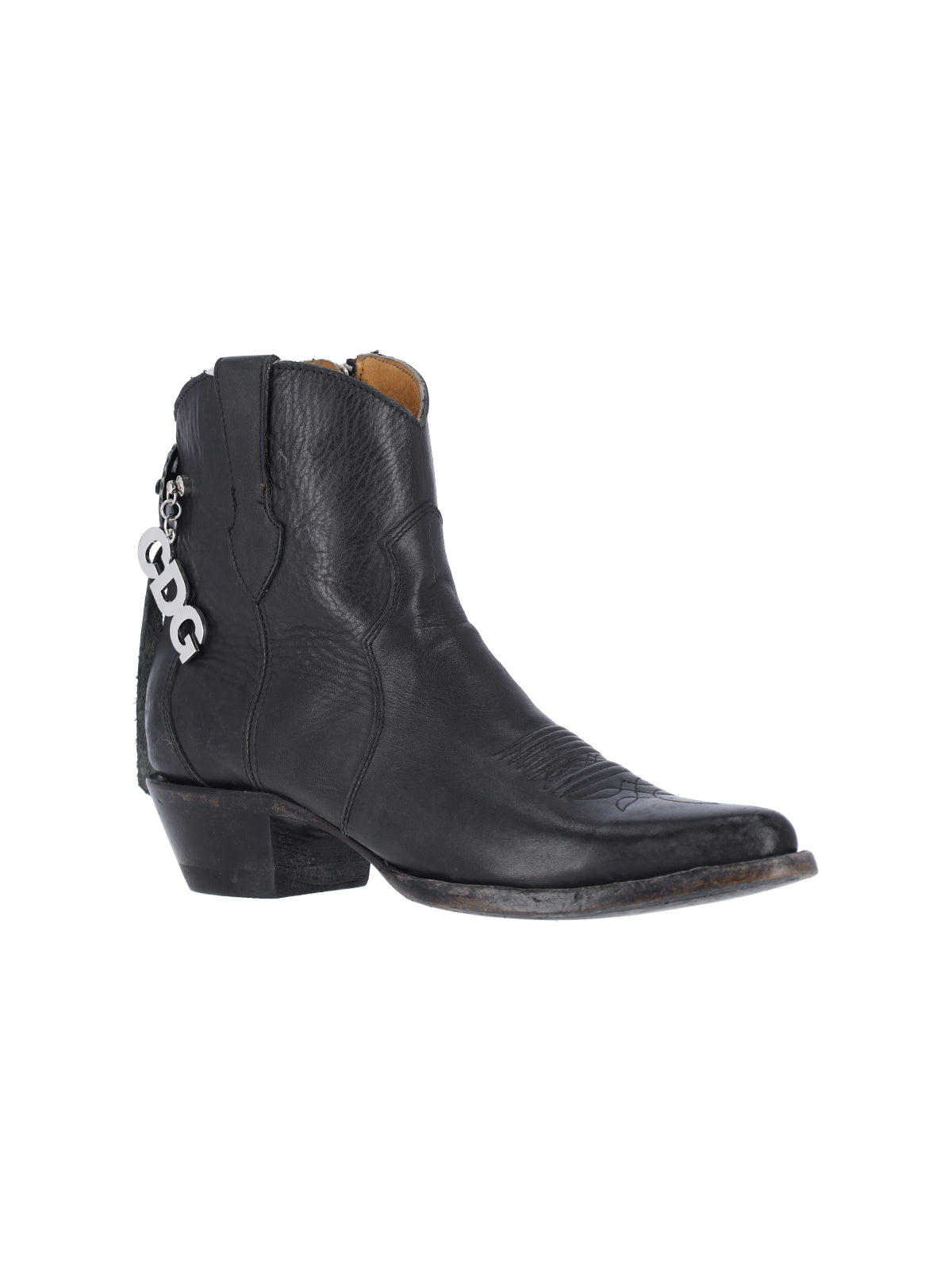 Black Pointed Toe Leather Boots