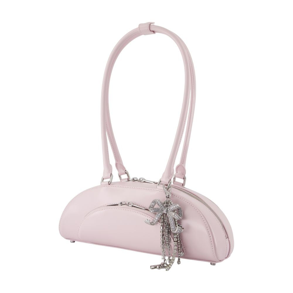 Curved Charm Shoulder Bag - Leather - Purple