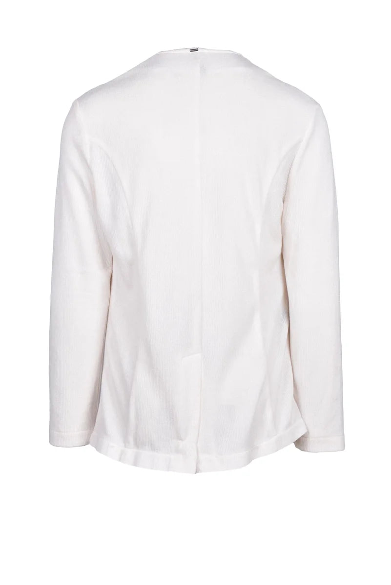 Knit Cotton Stretch Blazer - White
