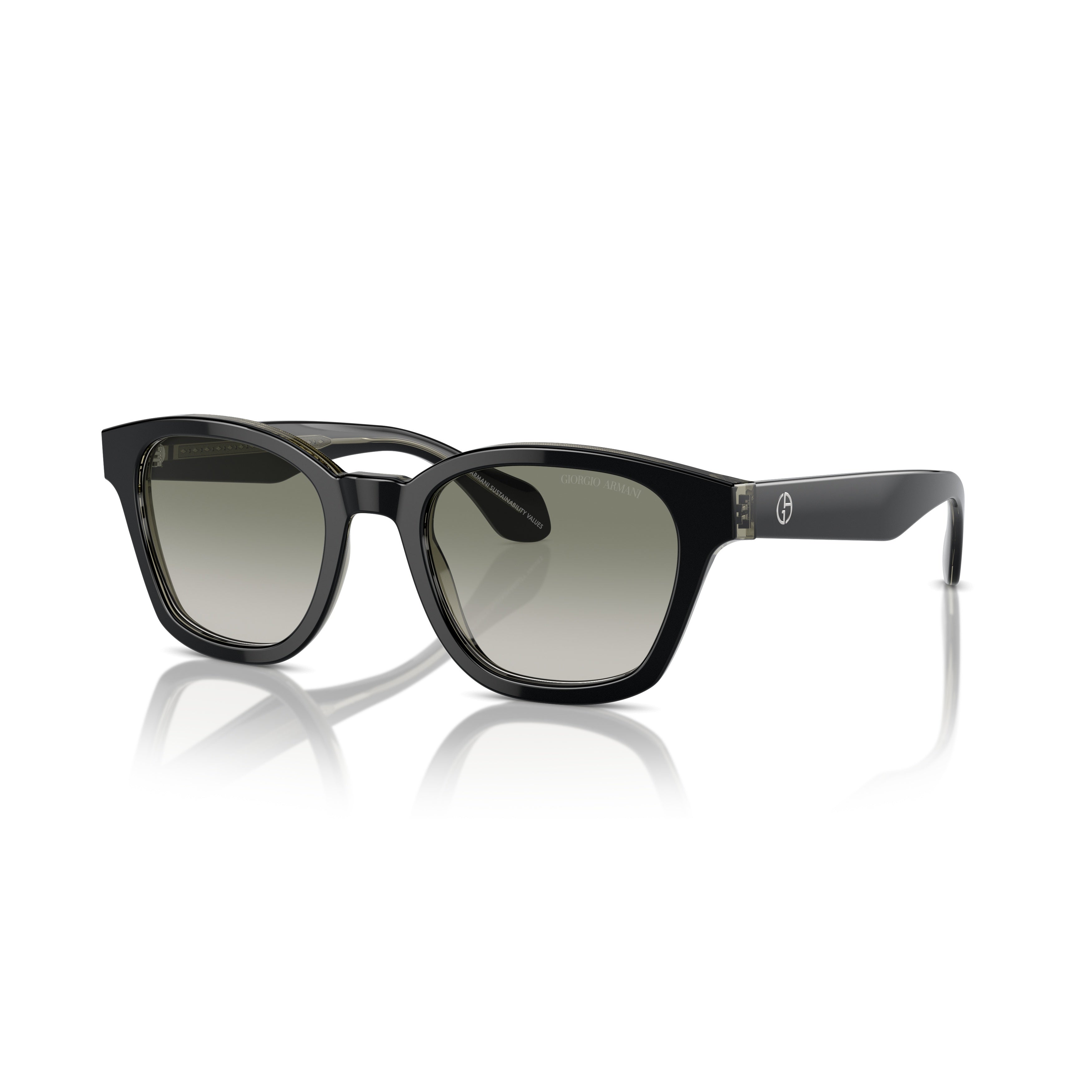 0ar8207 Square-Frame Black Acetate Sunglasses with Gradient Lenses