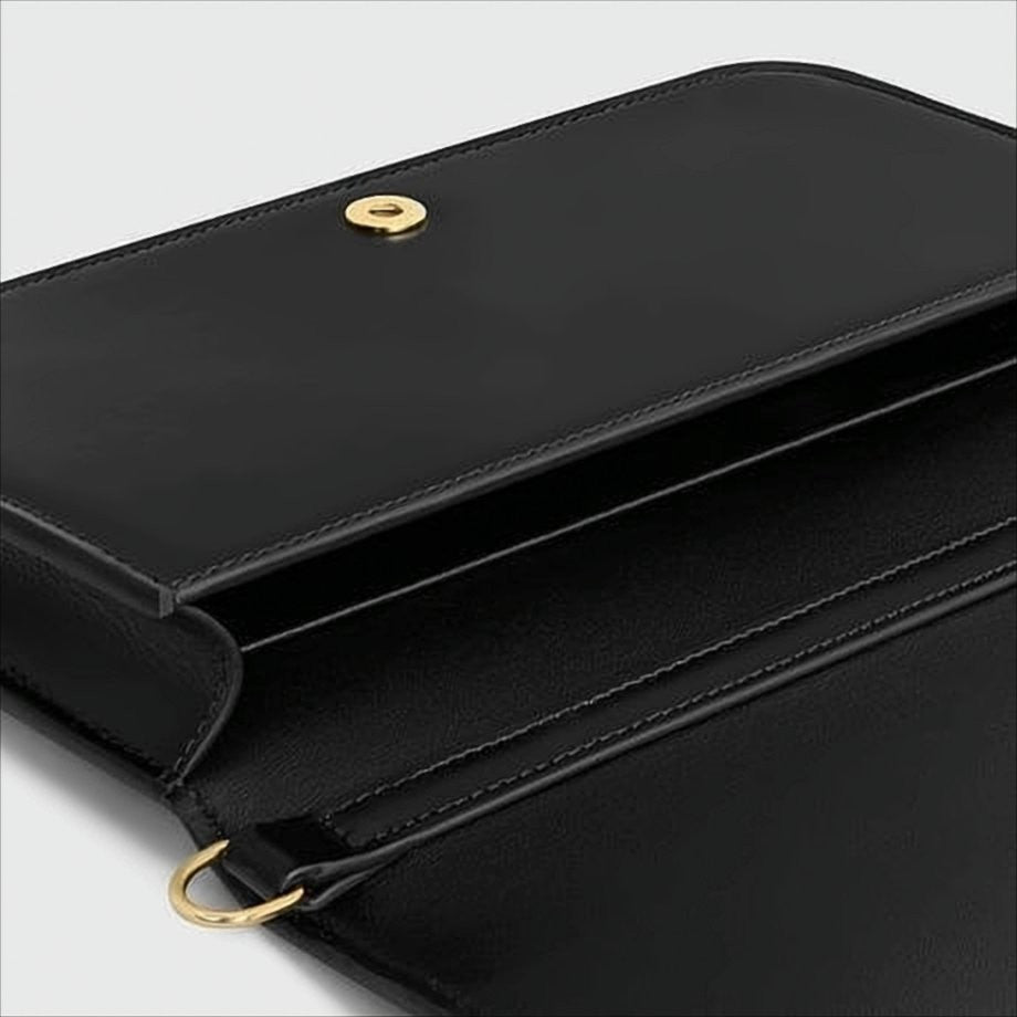 Sleek Rectangular Crossbody Bag with Gold-tone Chain Strap