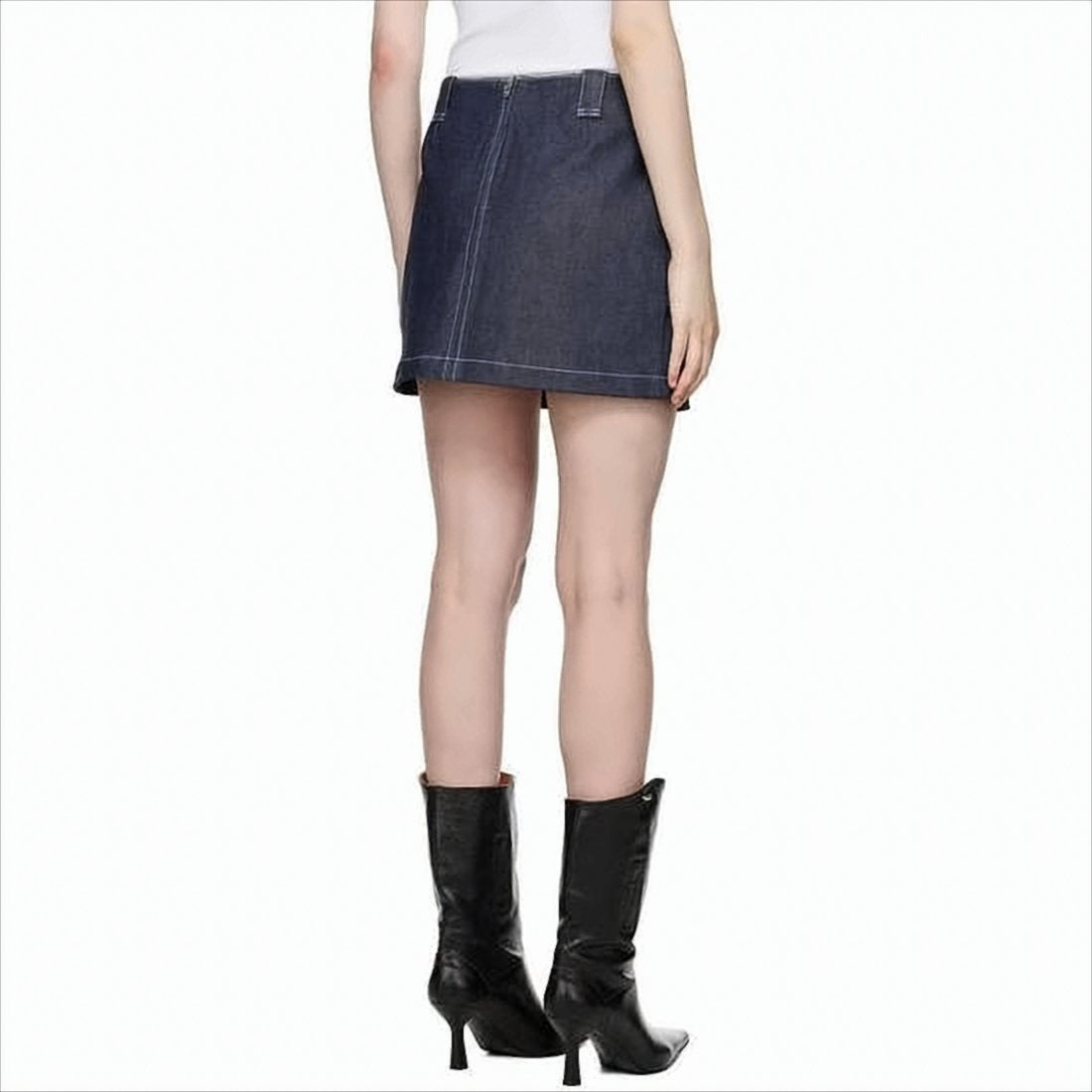 Dark Denim Mini Skirt with Structured Silhouette