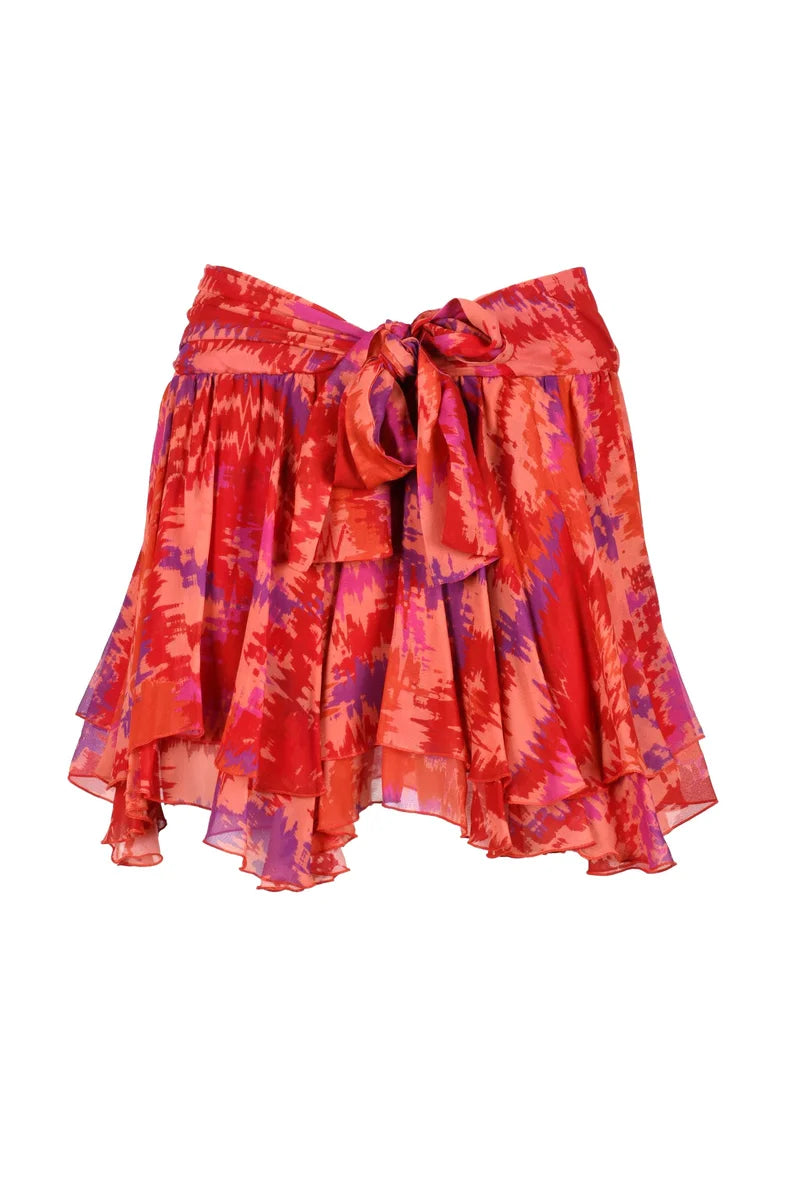 Mini Skirt Voile - Orange/Red