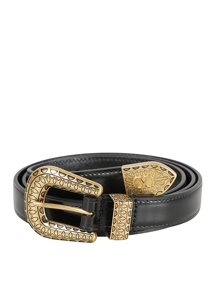 Brushed Calfskin Belt With Vlogo Signature