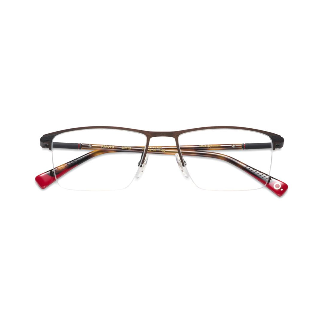 Rialto Rectangular Eyeglasses with Metal Frame and Tortoiseshell Temples