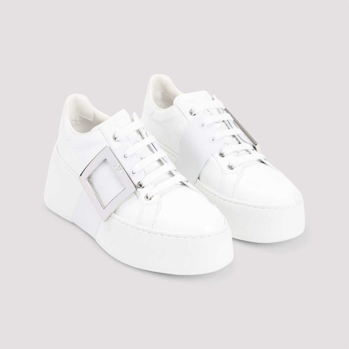 Platform Sneakers With Prominent Buckle Detail
