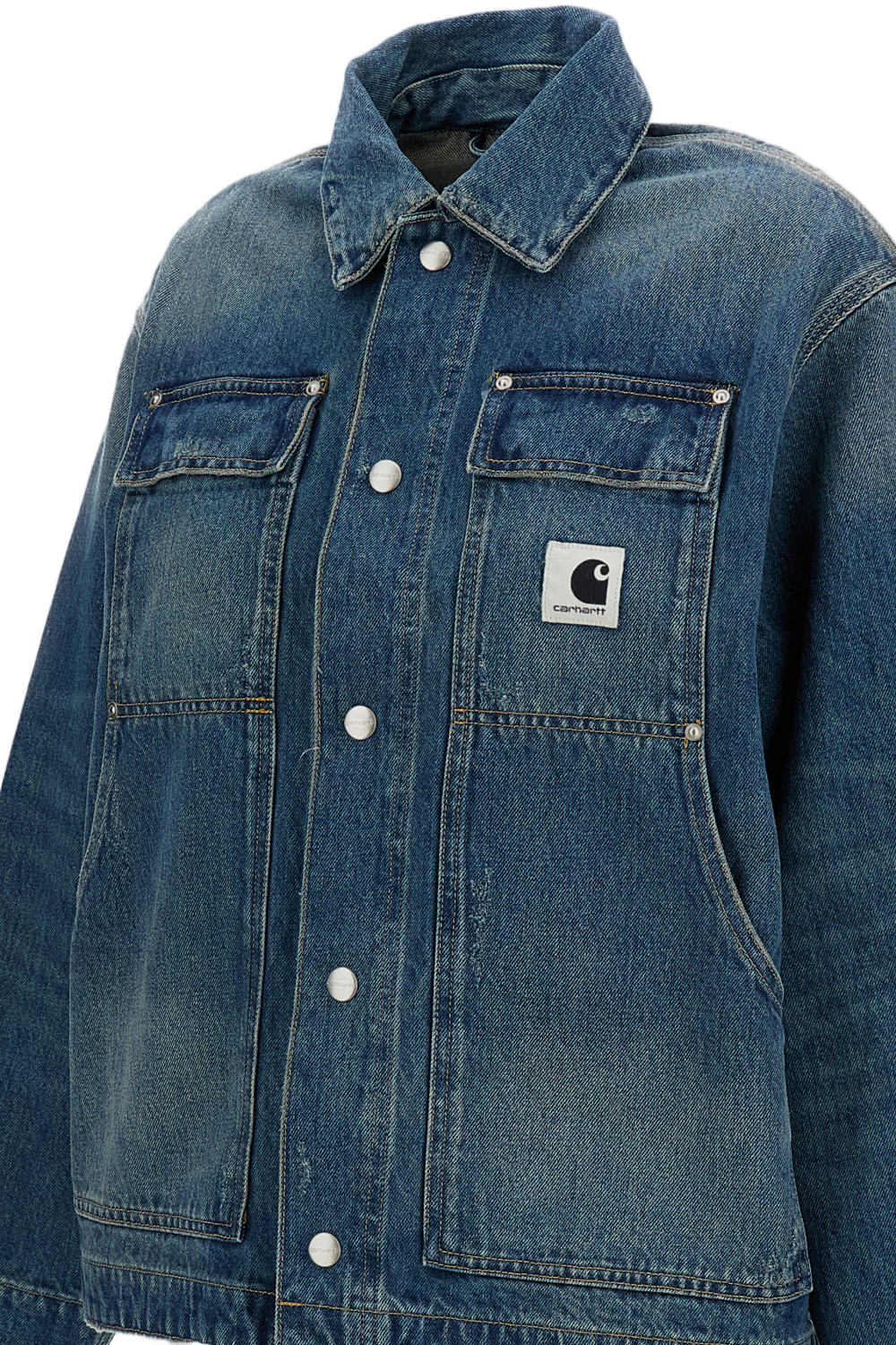 Boxy Denim Jacket with Reinforced Pockets