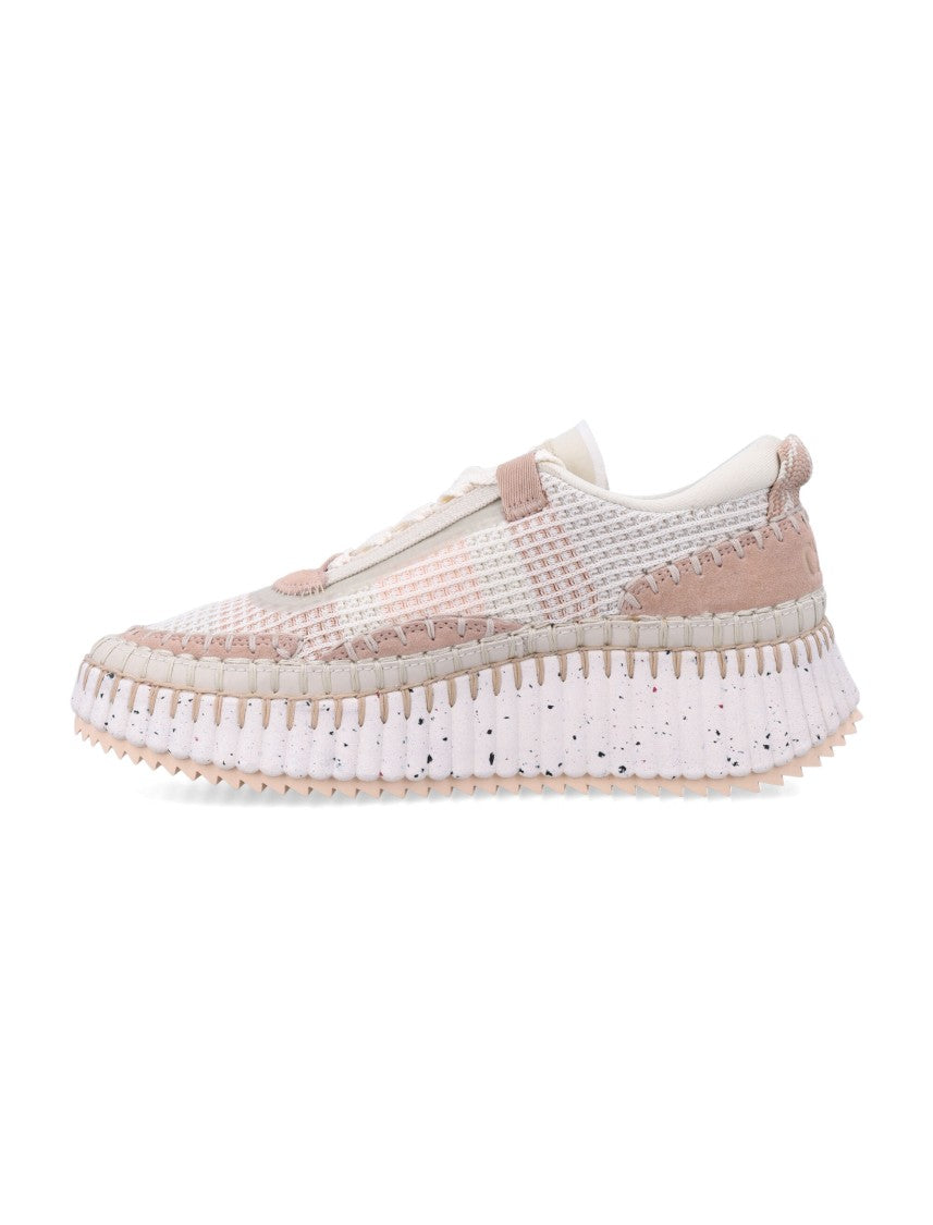 Hand-Stitched Mesh Sneakers With Suede Inserts
