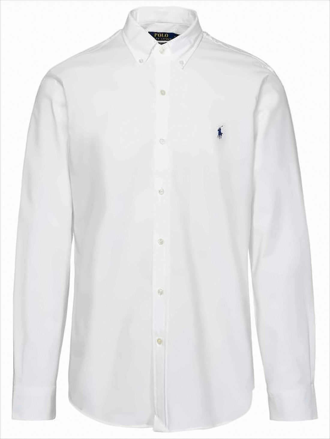 Button-Down Long Sleeve Shirt with Embroidered Logo