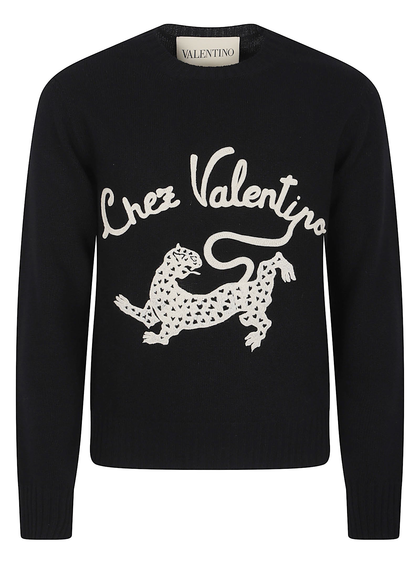 Wool Sweater with CV Panther Detail