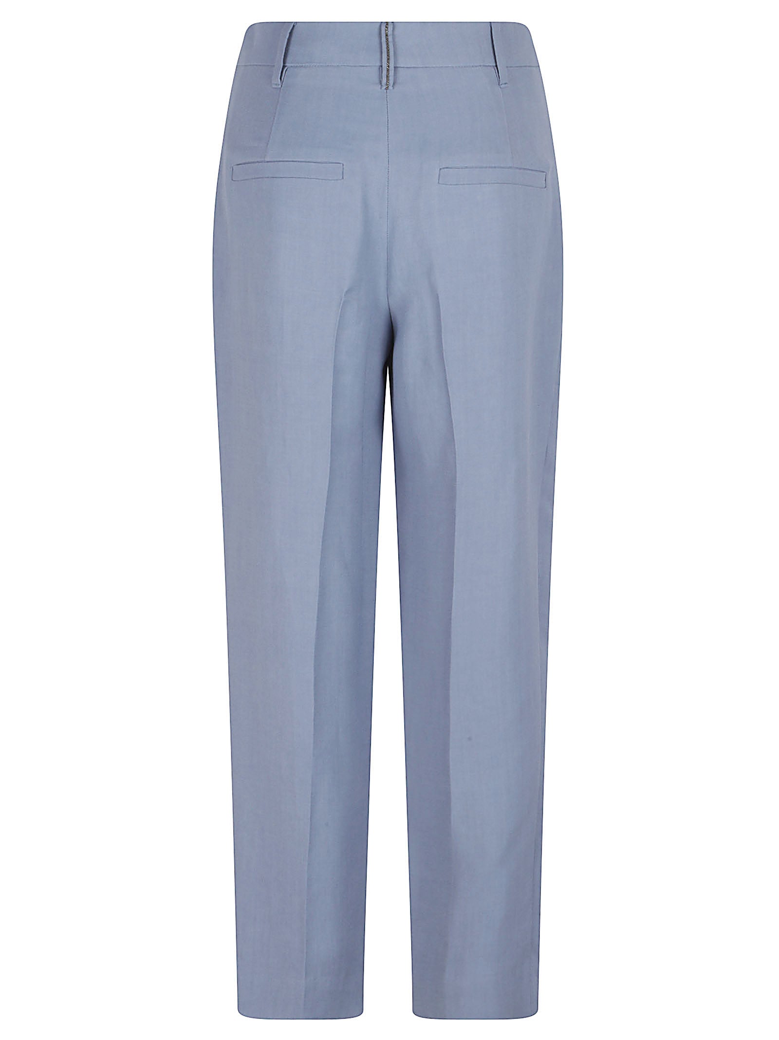 Tailored Blue Trousers with Straight-Leg Silhouette
