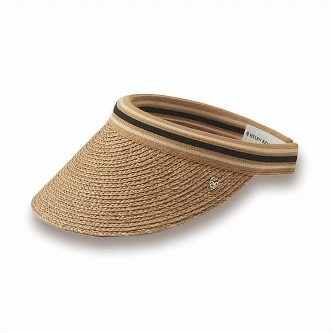 Woven Raffia Sun Visor with Curved Brim
