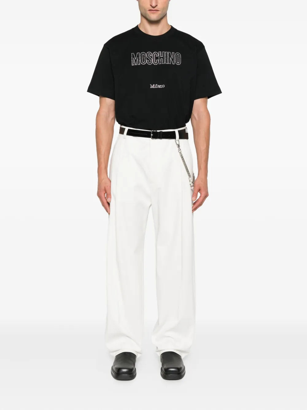 Regular Fit White T-Shirt with Round Neckline