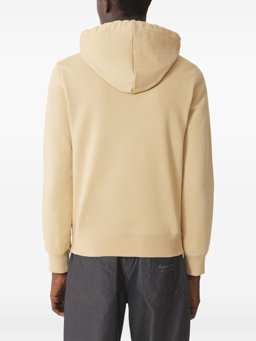 Beige Relaxed-Fit Hoodie with Adjustable Drawstring