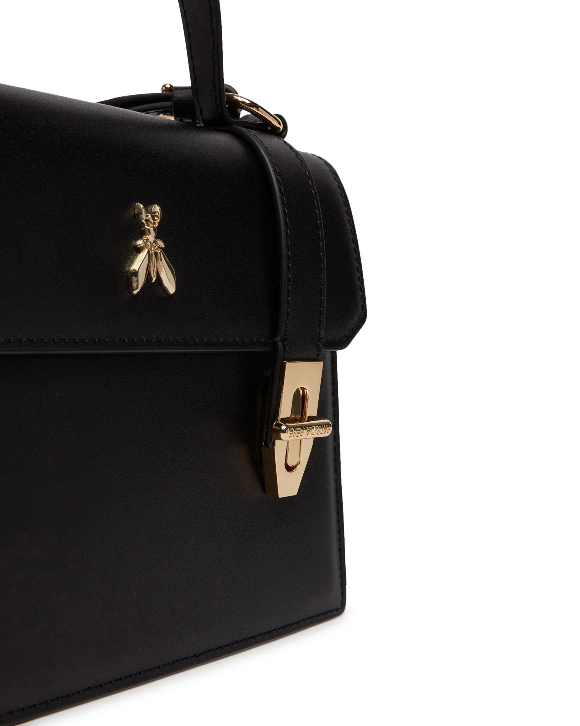 Black Top Handle Bag
