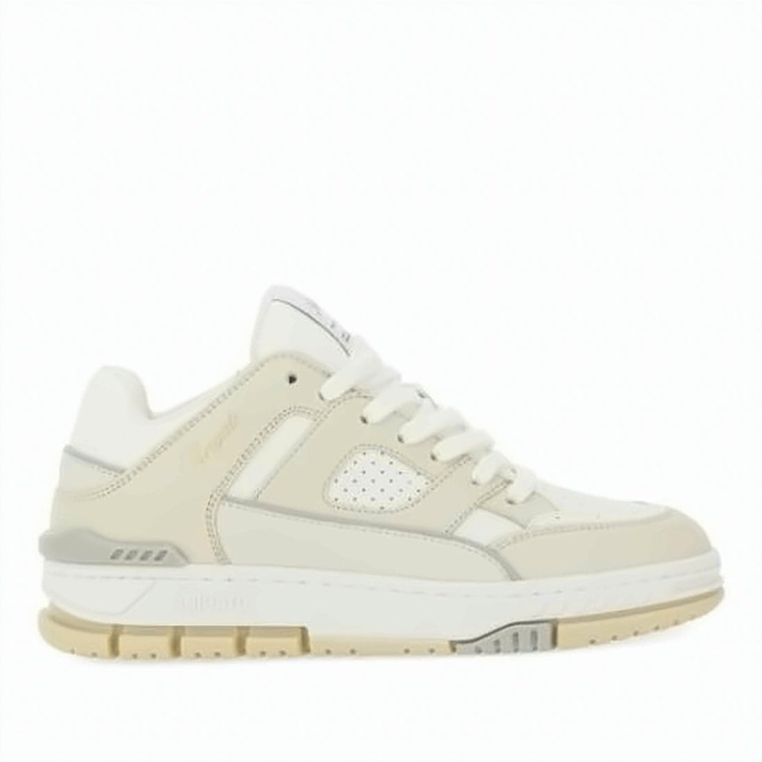 Low-Top Sneaker with Smooth and Perforated Leather Details