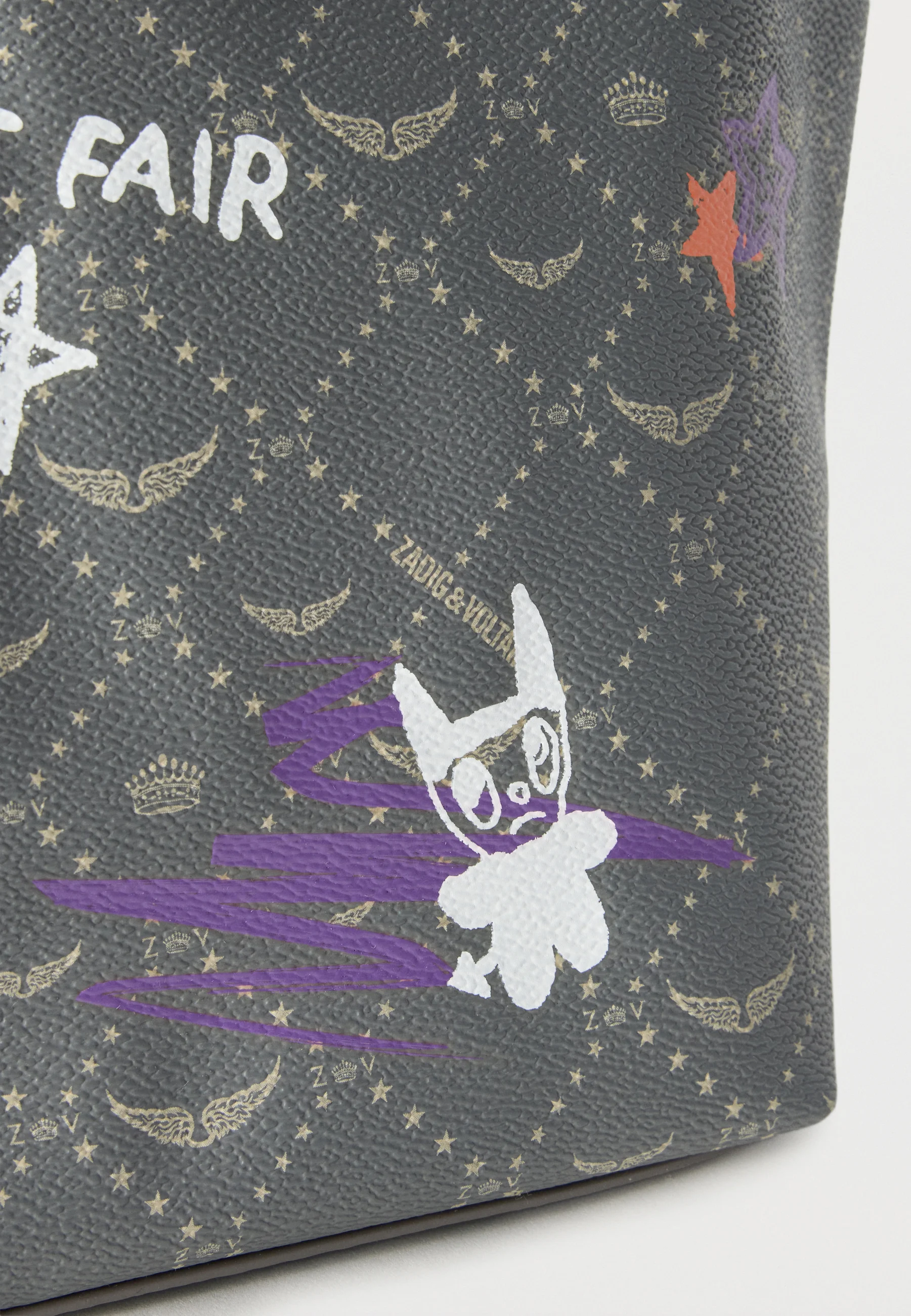 Medium Tote Bag with Graffiti Prints