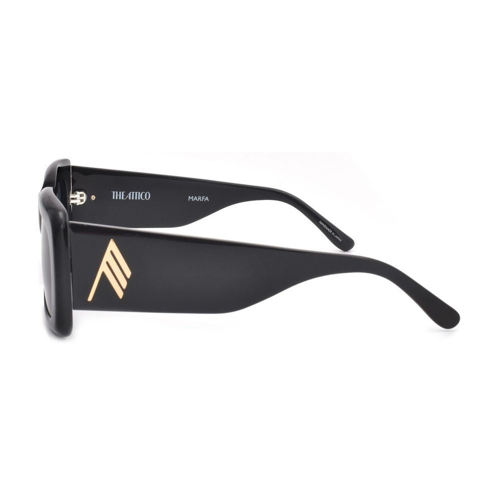 Marfa C1 Glossy Black Rectangular Sunglasses