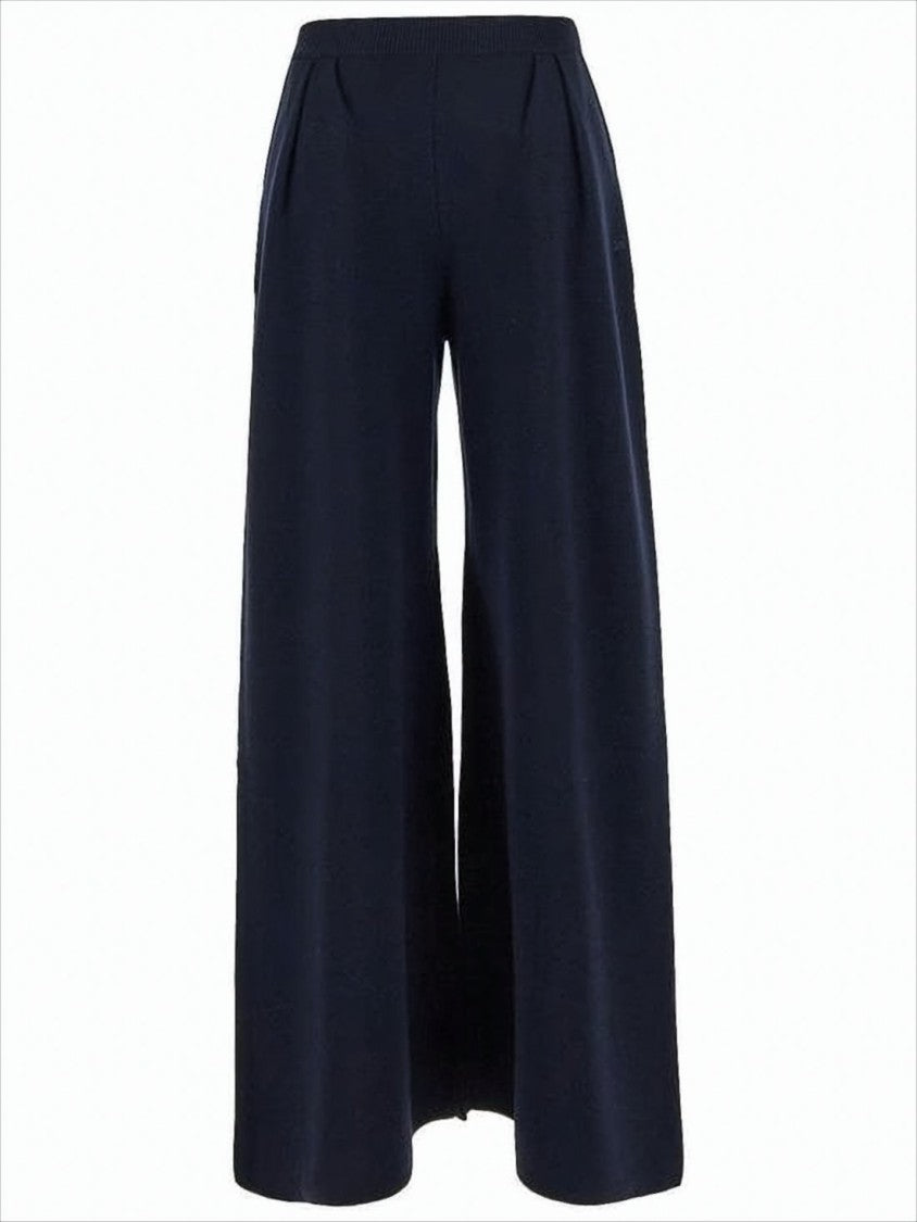 Wide-Leg Wool Pants with High Waist