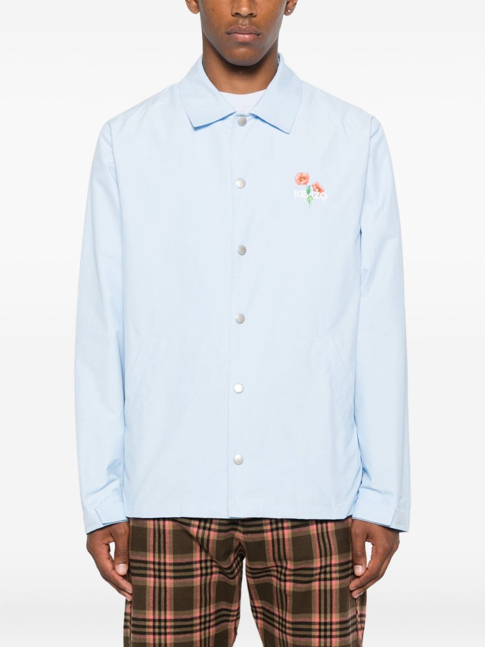Light Blue Floral Print Jacket