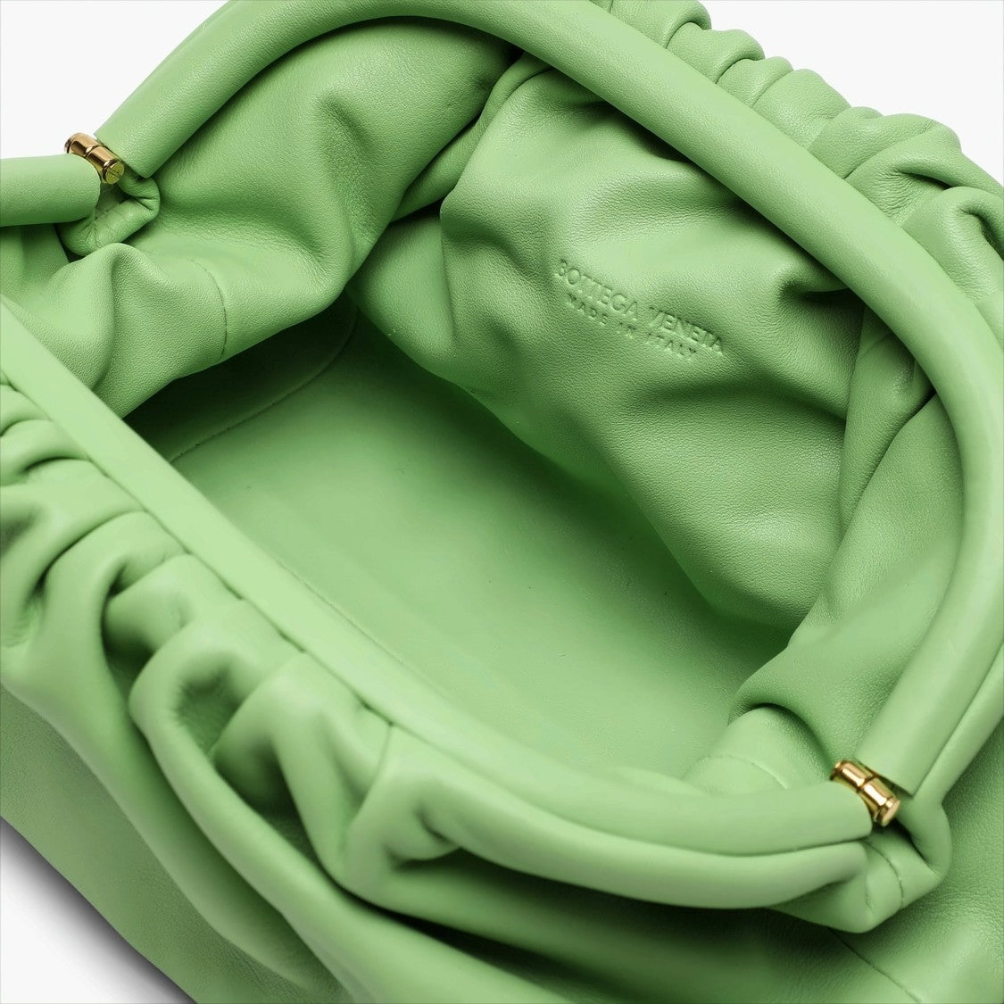 Gathered Mini Pouch in Smooth Calfskin Leather