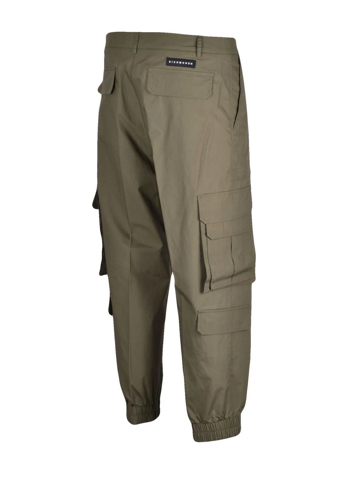 Richmond X Cotton Cargo Trousers - Military Green