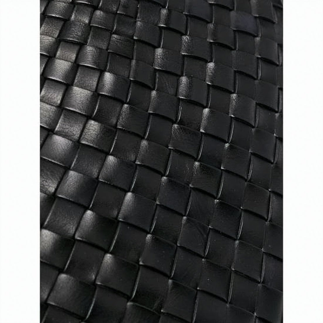 Woven Black Buffalo Leather Tote Bag