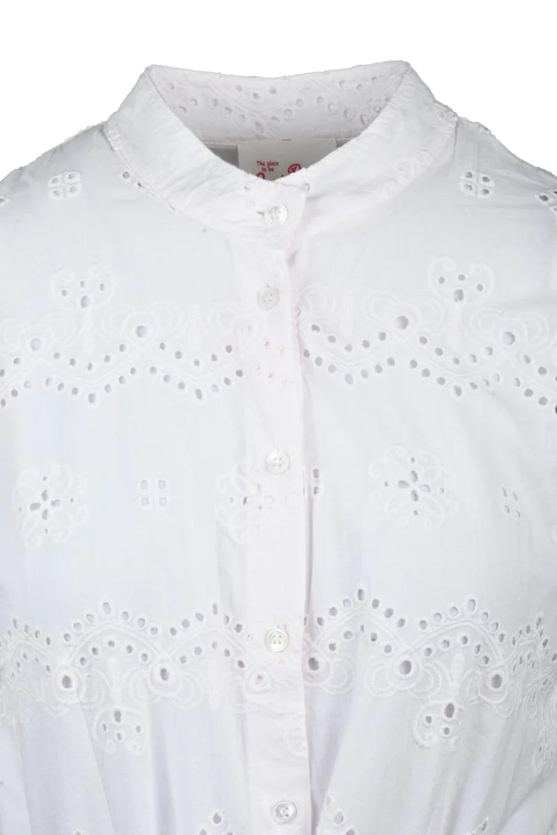 Midi-Length Broderie Anglaise Dress