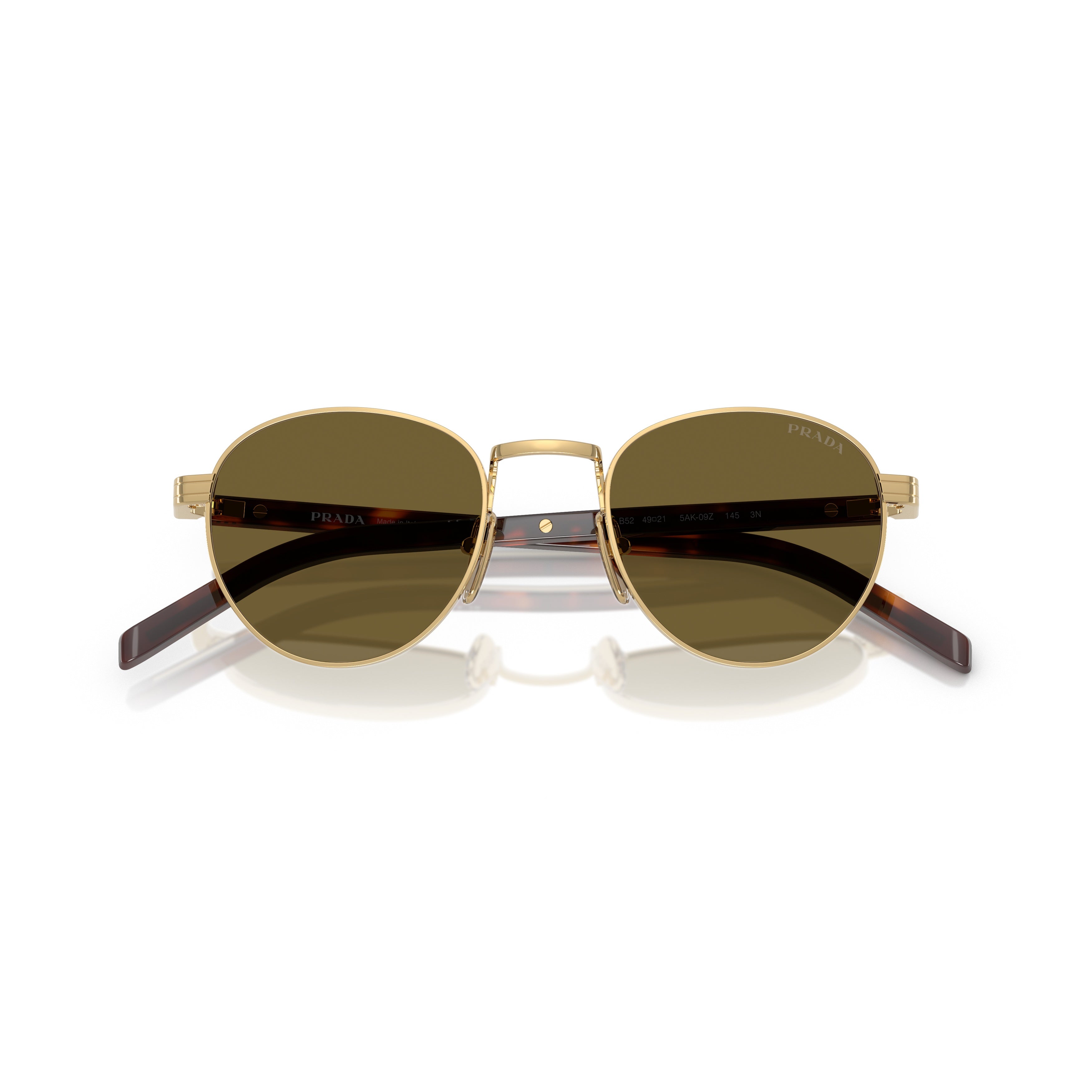 0pr B52s Round Frame Gold-tone Metal Sunglasses