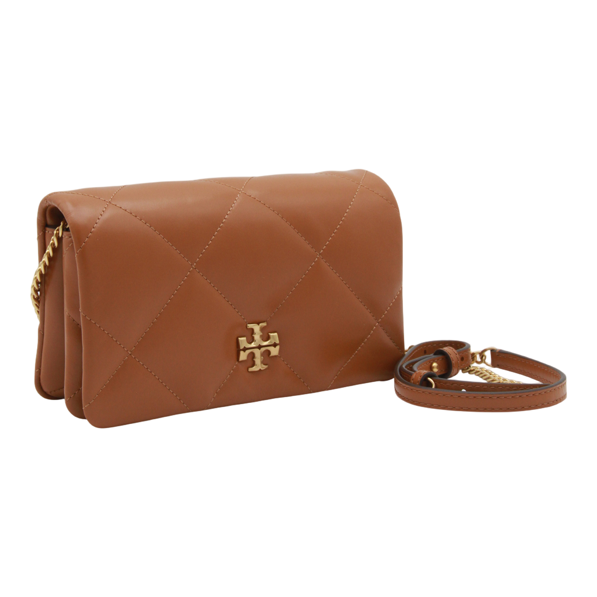 Rectangular Quilted Brown Leather Bag