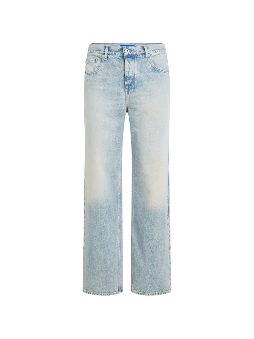 Light Blue Straight-Leg Jeans with Classic Five-Pocket Styling
