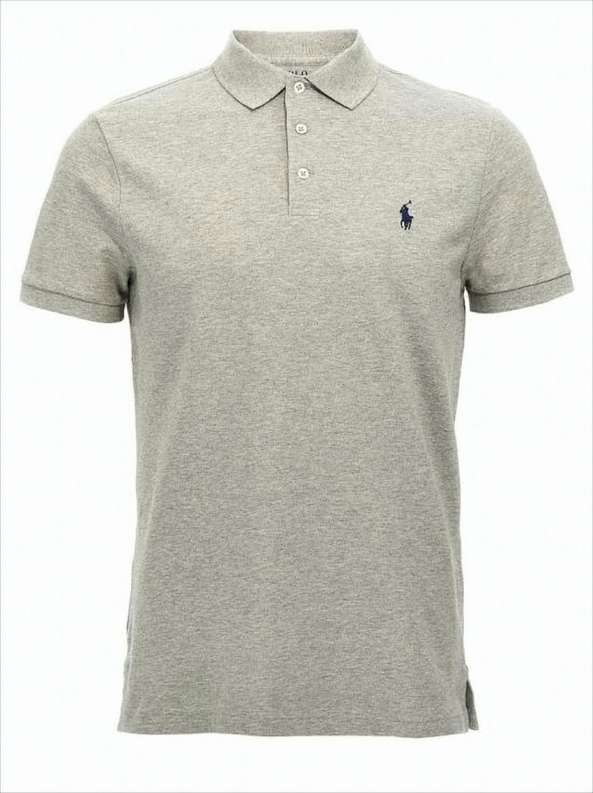 Textured Knit Polo Shirt With Ribbed Collar And Iconic Logo